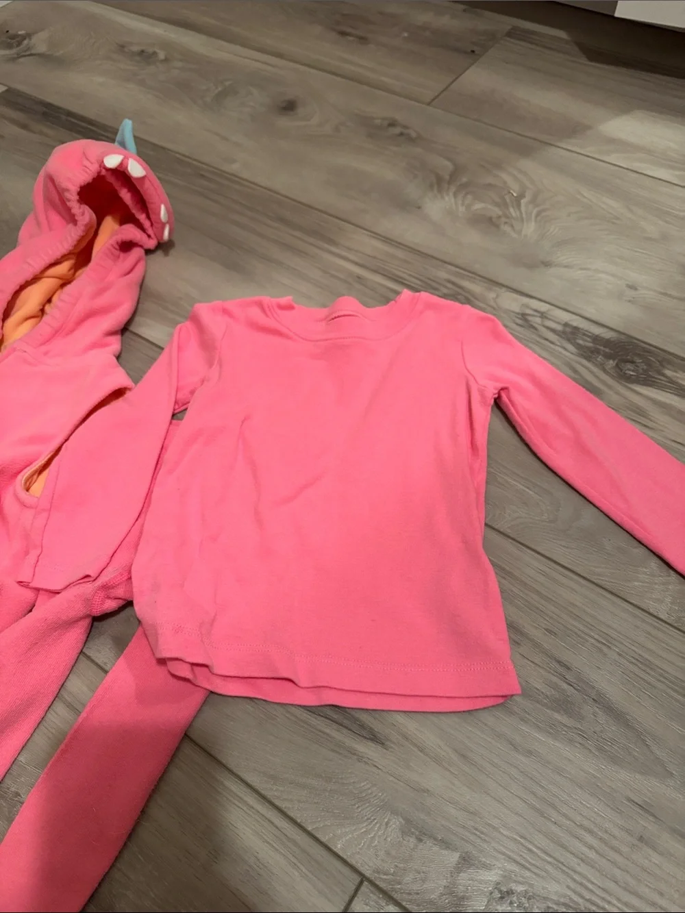 Pink Dinosaur Hooded Fleece Costume - Picture 4 of 5